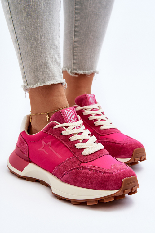 Dámske kožené tenisky Big Star NN274961 Fuksia