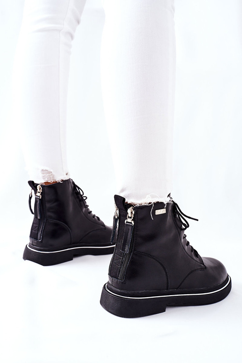 Dámske kožené topánky Goe II2N4014 čierna