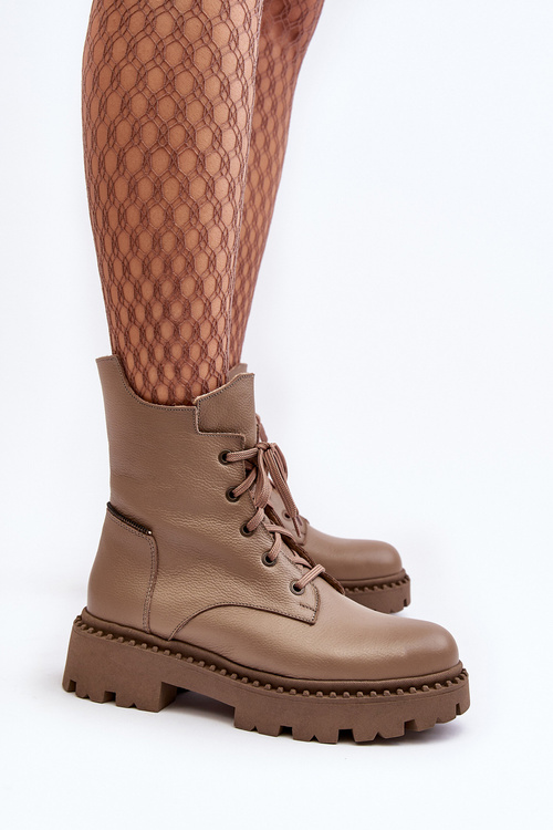 Dámske kožené topánky na Zazoo 949p Dark -Burry