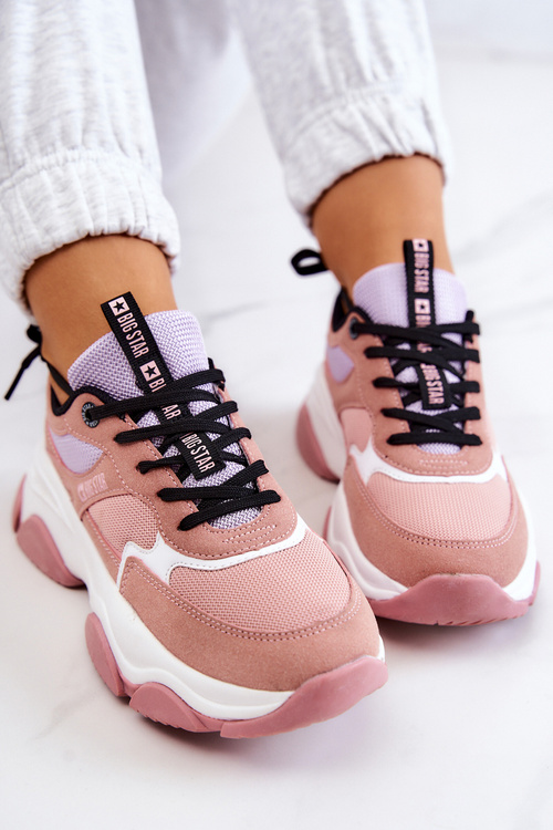 Dámské Sneakers Sportovní Obuv Big Star JJ274577 Růžová