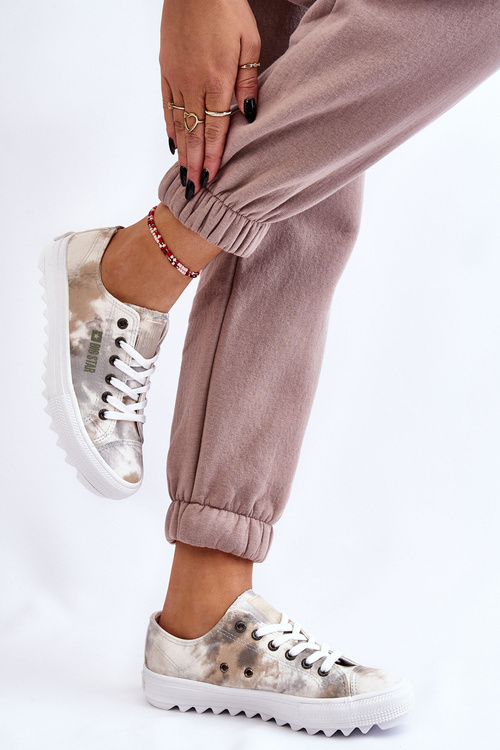 Módní nízké tenisky Big Star LL274043 Bílá a šedá