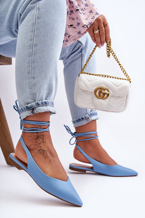 Dámské svázané baleríny modré Lilly Ann