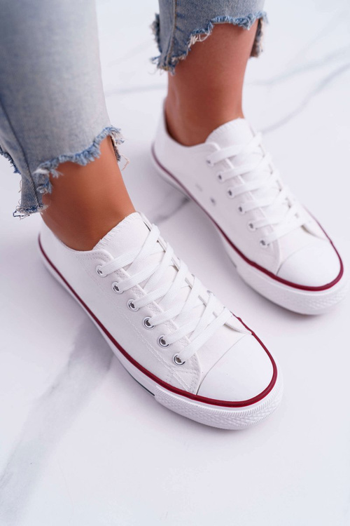 Dámske tenisky s nízkym látkam biele Freetime