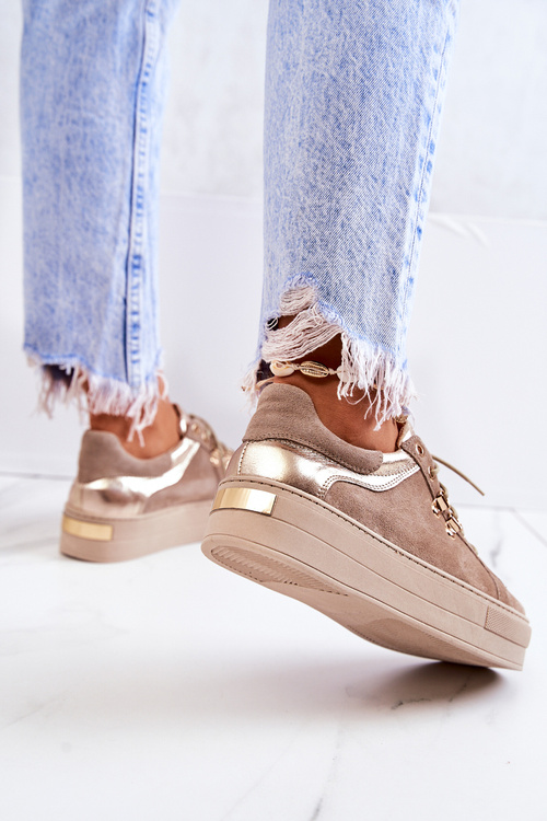 Suede Športové topánky na platforme Beige Mary Ann