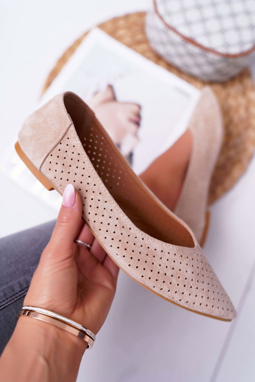 Dámské Baleríny Lu Boo Perforované Béžové Dessert