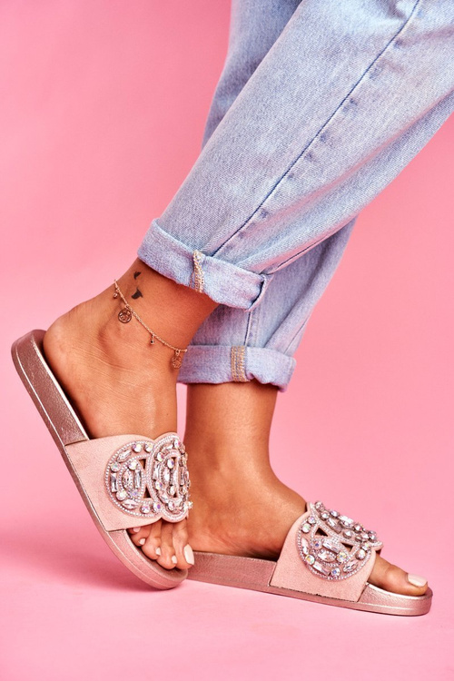 Dámské nazouváky s Flitry Růžovo zlaté Audrey