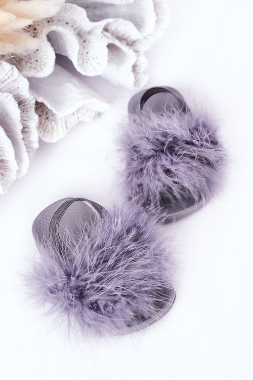 Detské gumové žabky s jasne šedou šikanou