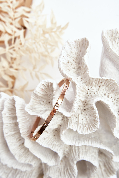 Oceľový náramok s zirkónmi ružový zlatý Lauren