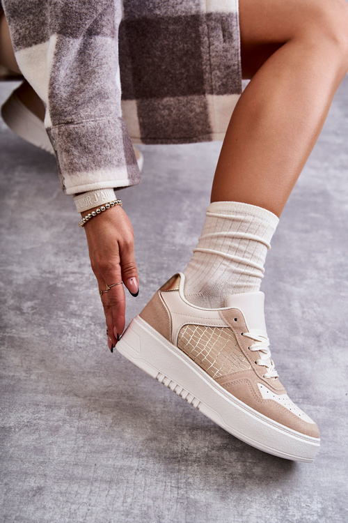 Dámska nízka športová topánka na platforme Beige Kyllie