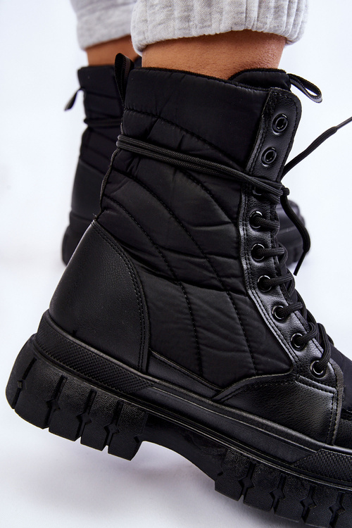 Dámské zateplené šněrovací boty Cerne Ariadna