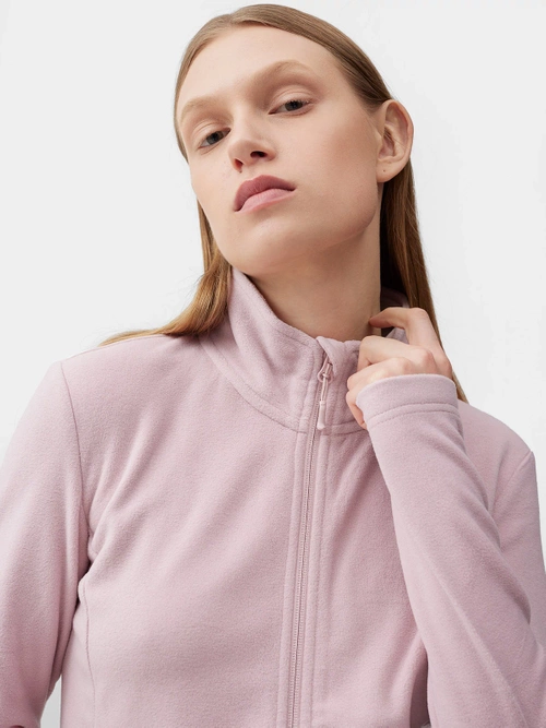 4f Pink Fleece so stojanom -Dámsky golier 4FSS23TFLEF049