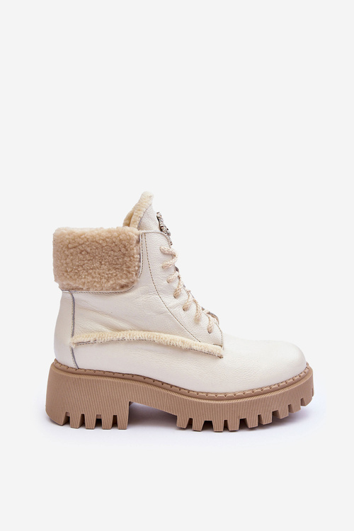 Dámske kožené topánky krémové topánky Lemar Vergo