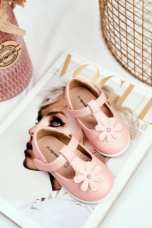 Dětské baletky se suchým zipem růžové Antrela