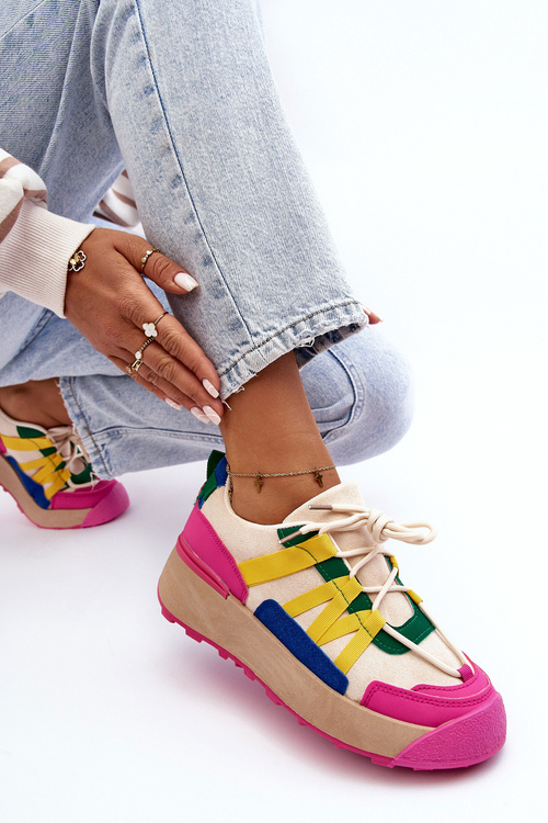 Dámske semišové športové topánky na platforme Multikolor Rohan