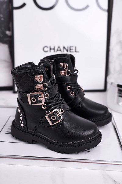 Detské topánky izolované kožušinou Black Dolly