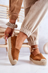 Suede Espadrilles vložený Camel Lesley