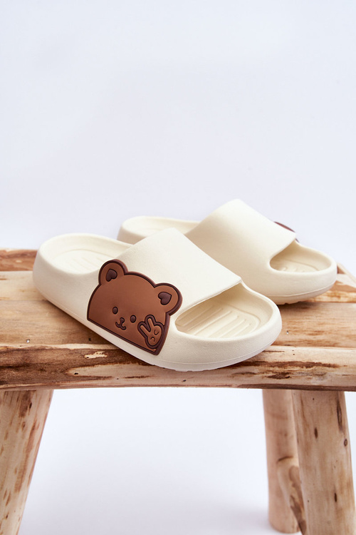 Lehké Pěnové crocs S Medvídkem Bíle Todi