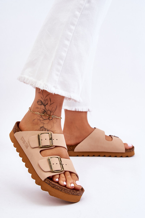 Klasické dámské pantofle Big Star LL274478 Béžové