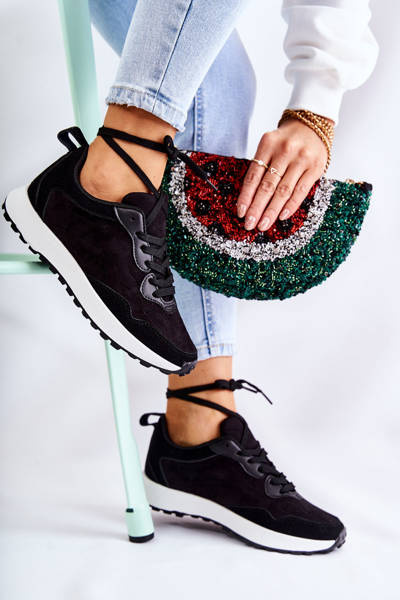 Dámske čierne semišové športové topánky nayla