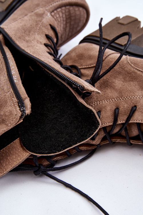 Ženské semišné izolované topánky svetlo hnedé lemar rehin