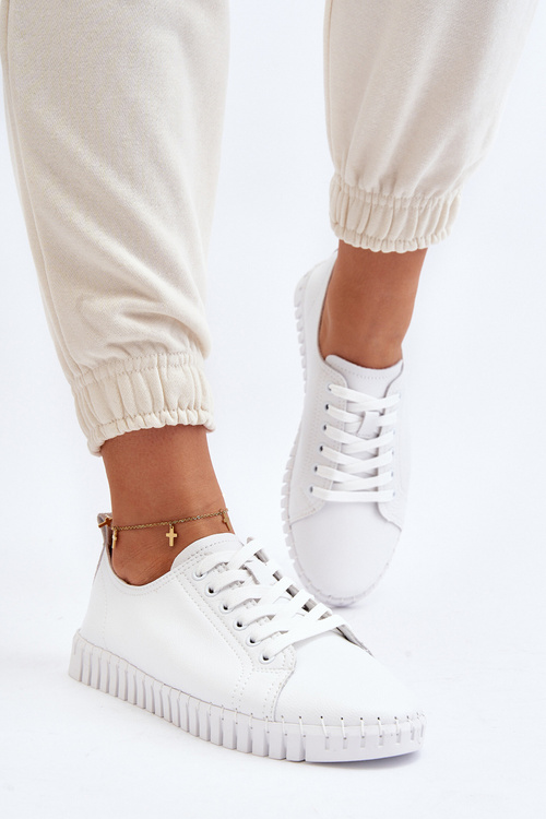 Bílé dámské kožené tenisky Xenobia