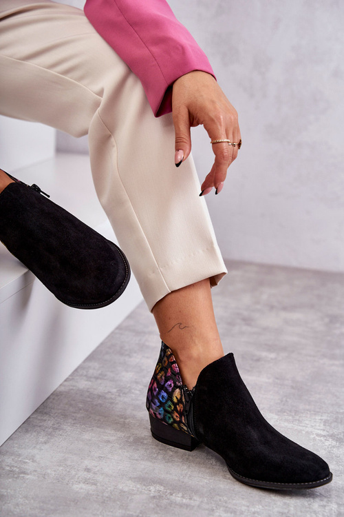 Kožené boty Maciejka s fleky 04091-39 Černá