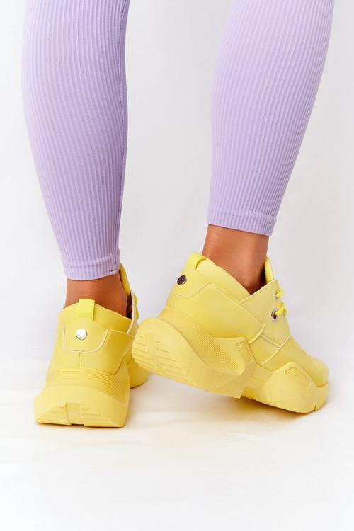 Dámské Sneakersy Na Velké Podrážce Žluté Bubbly