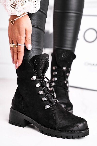 Dámske topánky, teplý čierny dvojposchod