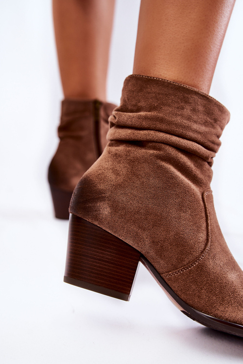 Dámské semišové teplé boty béžove Wenche