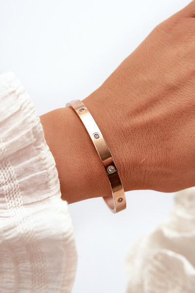 Ocelový náramek s růžovým zlatem Lauren