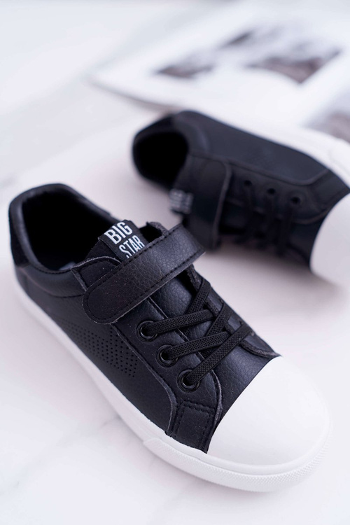 Big Star DD374108 Čierne tenisky suchého zipsu