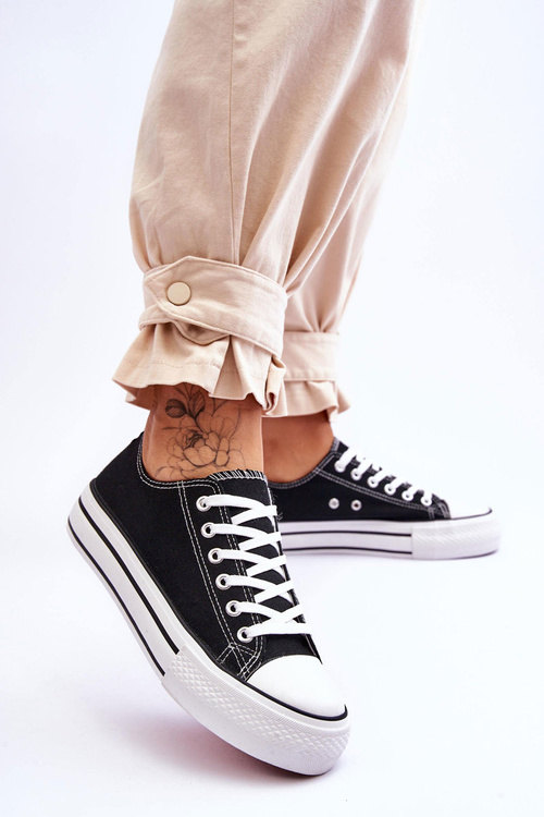 Dámské Tenisky Na Robustní Platformě Černé Ember