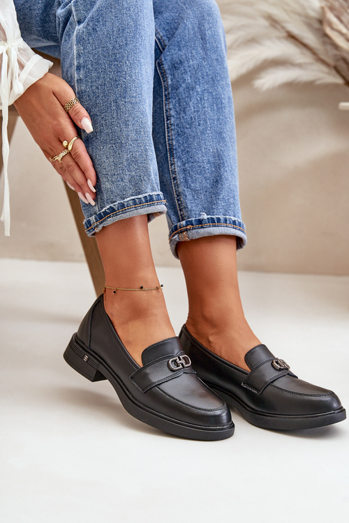 Dámské Mokasíny Z Přírodní Kůže Černé Vinceza 58409