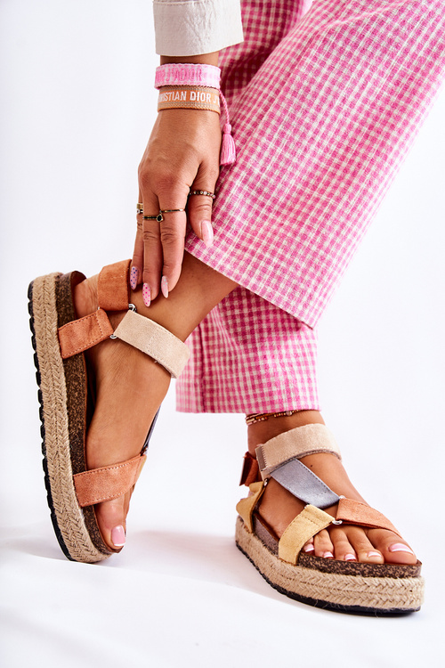 Dámske sandále pre letné béžové a žlté galie