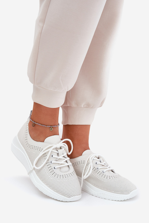 Dámske Kožené Športové Topánky Vinceza 79532 Biele