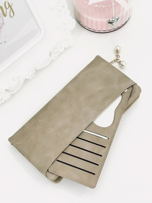 Large Women's Black Trendy Wallet Gold Zipper