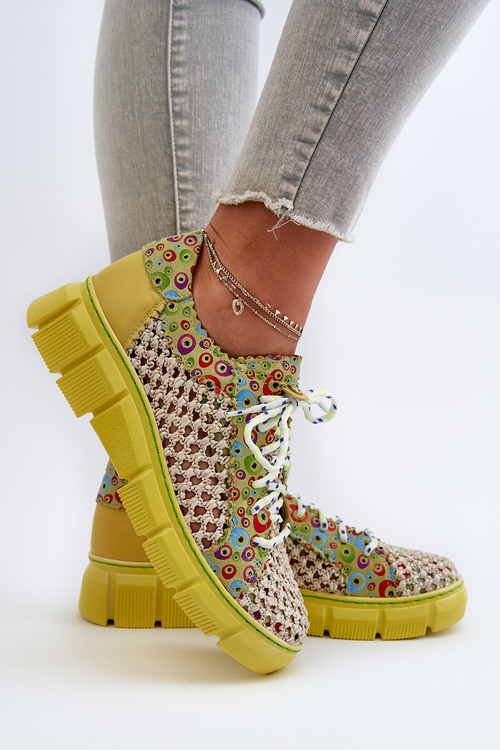 Dámske kožené poltopánky Maciejka 05850-09 Limetkové