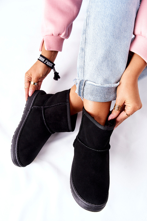 Dámske kožené snehové topánky Veľká hviezda II274440 Čierna