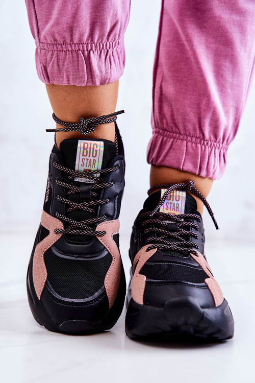 Dámské tenisky Memory Foam Big Star JJ274599 Černo-růžové