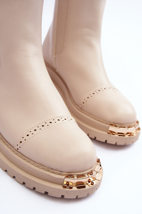 Dámske kožené topánky, béžová nialee