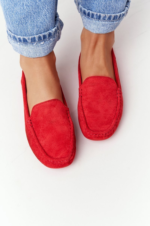Ženské semišové červené Moccasins San Marino