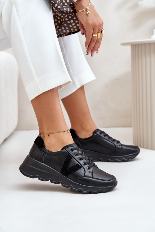 Dámské Kožené Sportovní Boty Vinceza 7918 Černé