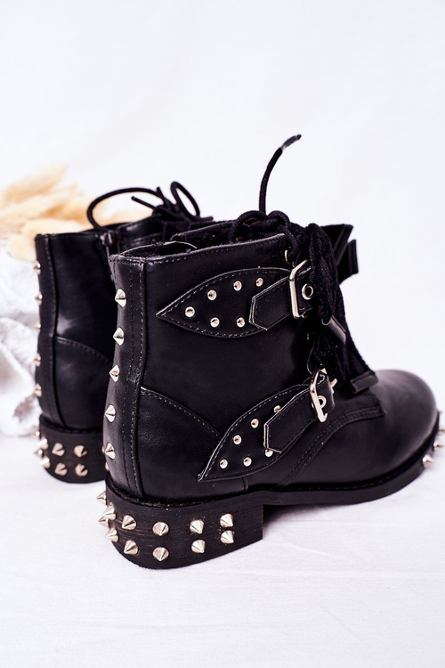 Izolované topánky pre deti s cvočkami Lu Boo Black