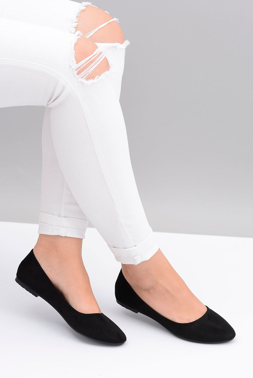 Čierne ženské baleríny semišové buenos