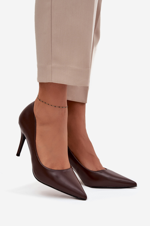 Dámske lodičky z eko kože čokoládové Sivana