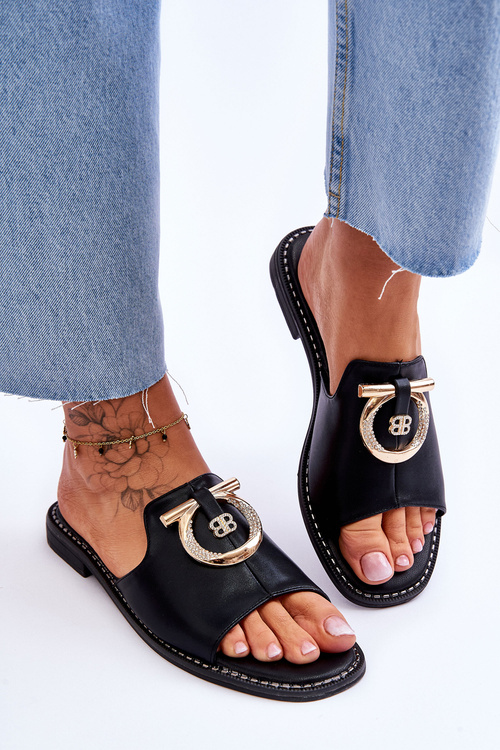 Kožené klapky Comfort Shoes S. Barski KV-2775-32 Čierna