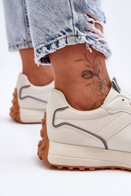 Dámska kožená športová topánka béžová fao