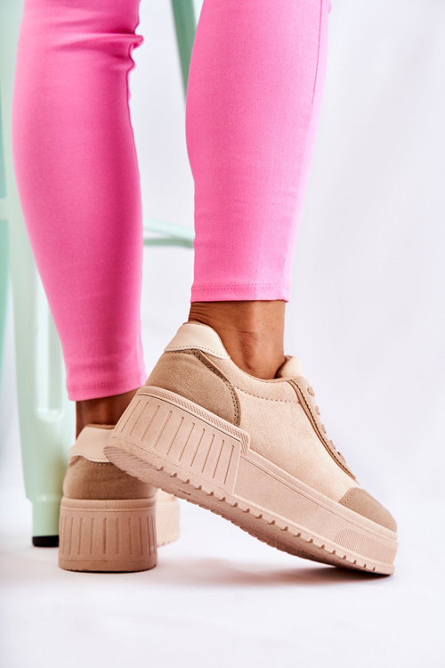 Dámske semišové športové topánky béžové segurro