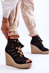 Subcrew Openwork topánky na klinoch čierna Berthe