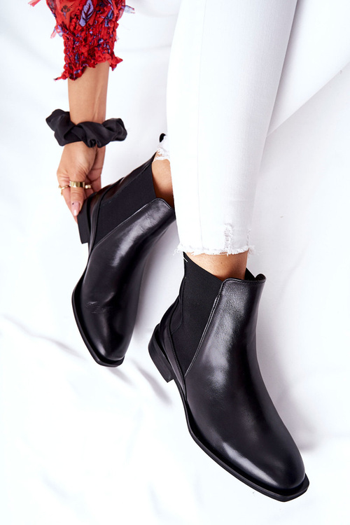 Laura Messi čierna koža Jodhpur topánky: čierna 2353